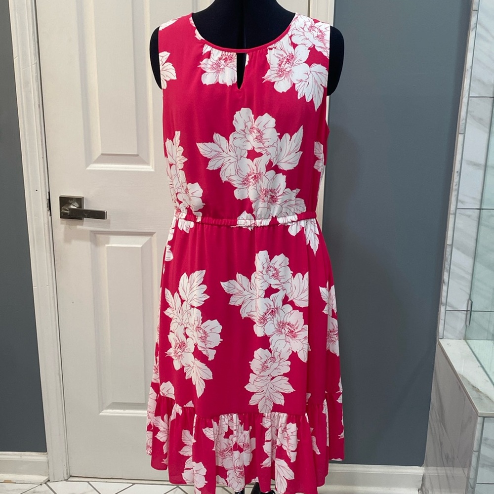 Talbots Women’s Sleeveless Pink Floral Dress Size 14P